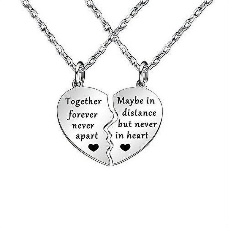 Custom Engraved Couple Necklaces Set for 2 | Half Heart Necklaces | Best  Friendship Birthday Christmas Gift for Him and Her