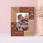 Together Forever Personalized Wooden Frame 3 1/2" x 5" Brown Vertical