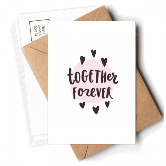 Together Forever Quote Style Postcards Envelopes Blank Note Cards Mailing