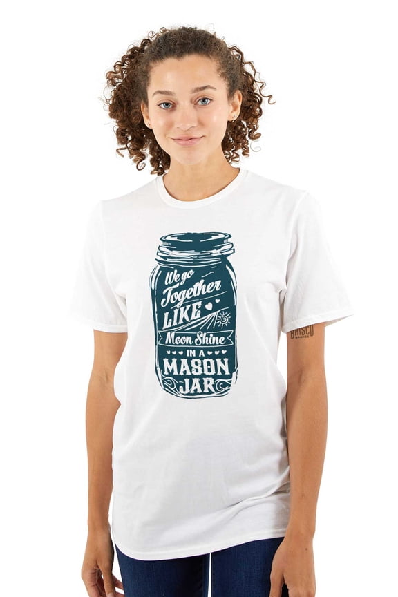 Together Like Moonshine and Mason Jar Women's Graphic T Shirt Tees Brisco Brands M
