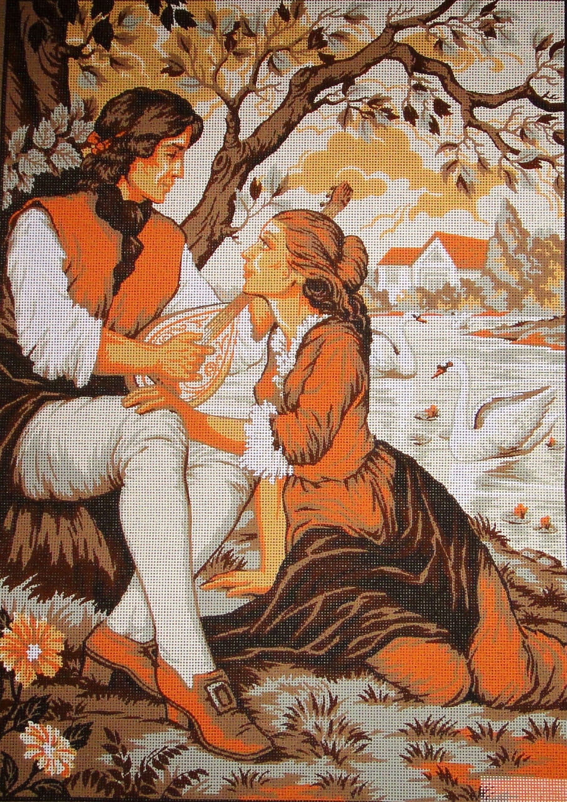 "Together" Printed Canvas for  Needlepoint Tapestry Gobelin  Embroidery Gobelin L C911