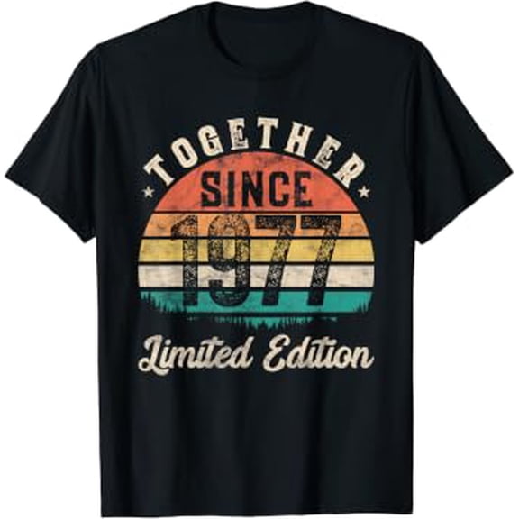 Together Since 1977 Couple 47Th Years Wedding Anniversary T-Shirt