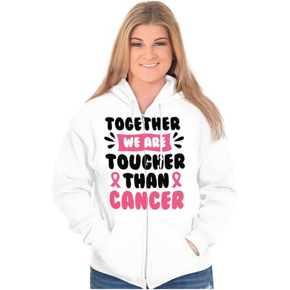 Together Tougher Than Breast Cancer Zip Hoodie Sweatshirt Women Brisco Brands S