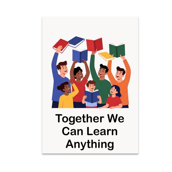 Together We Can Learn Anything - Inclusive Education Decor - 13x19 Poster Print