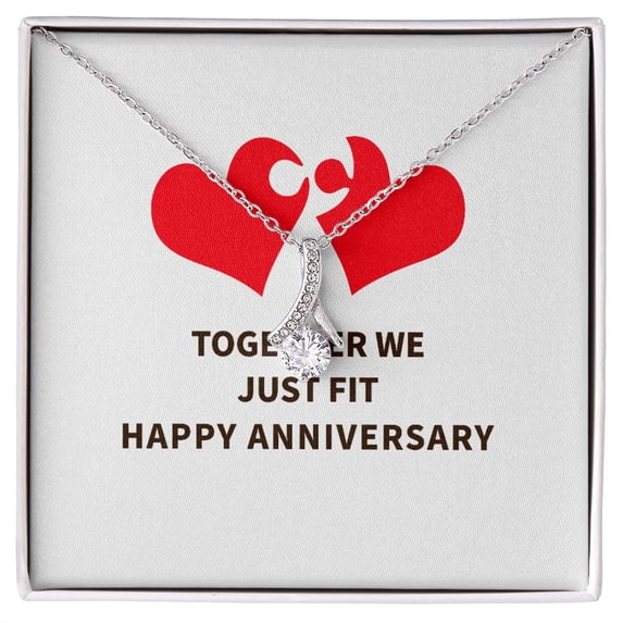 Together We Just Fit Alluring Ribbon Necklace