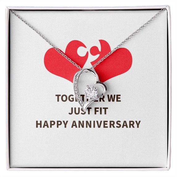Together We Just Fit Forever Necklace w Message Card
