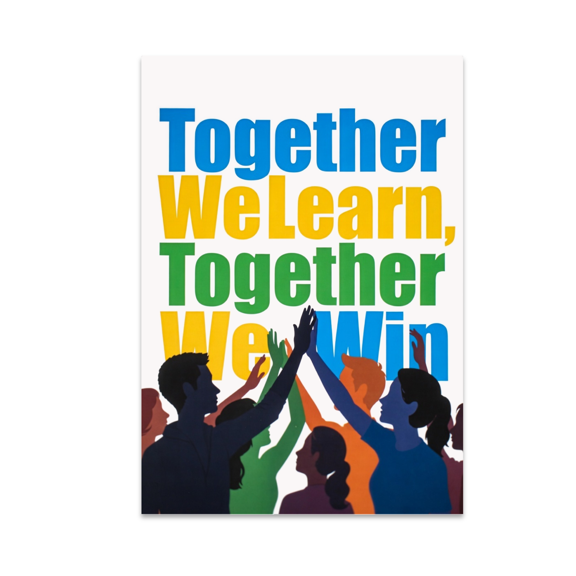 Together We Learn, Together We Win - Inclusive Education Decor - 13x19 Poster Print