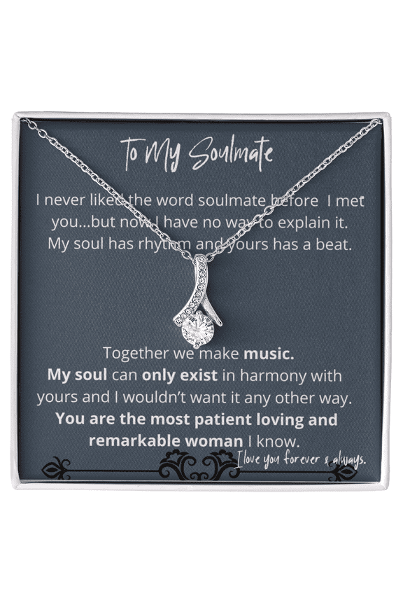 Together We Make Music Necklace Anniversary Birthday Wife Soulmate Girlfriend Present For Woman, White Alluring Necklace