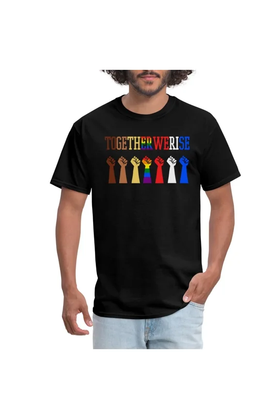 Together We Rise BLM Pride Unity Equality Message Unisex T-Shirt up to size 5XL