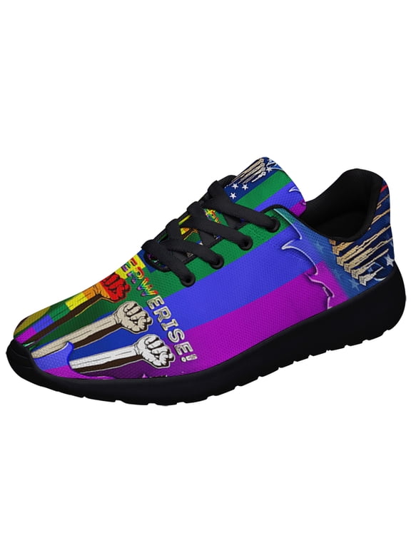 Together We Rise LGBT Shoes Sneakers for Women Men Black Size 7