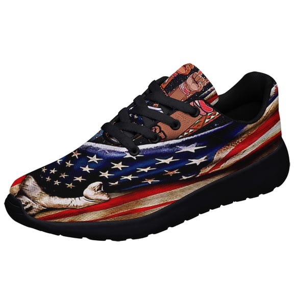 Together We Rise Native American flag Shoes Sneakers Black Size 3.5