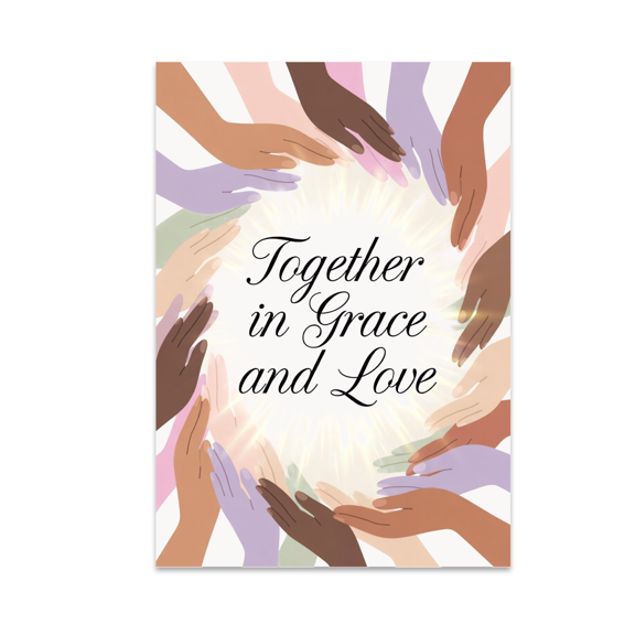 Together in Grace and Love - Faith Community Unity - 13x19 Poster Print