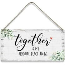 Together is My Favorite Place to Be Sayings Home Wall Decor Wooden Signs Funny Rustic Hanging Wall Plaque Sign Family Present 10x5 Inch