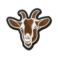 thumbnail image 1 of Toggenburg Goat Face Applique Multi-Color Embroidered Hook & Loop Patch - 3.5 Inch Large, 1 of 5