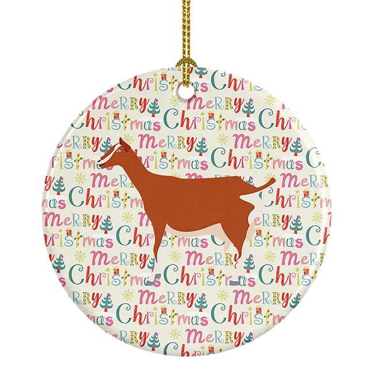 Toggenburger Goat Christmas Ceramic Ornament 2.8 in x 2.8 in