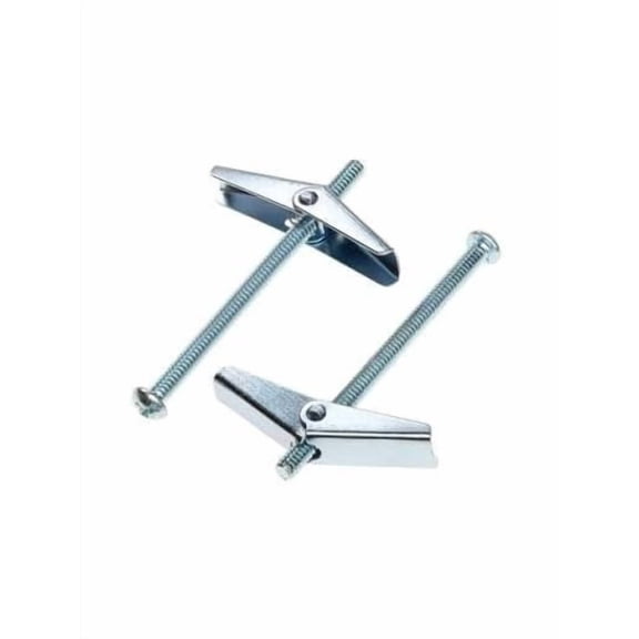 Toggle Bolts, 1/4in x 4in, 50 Pack, Zinc