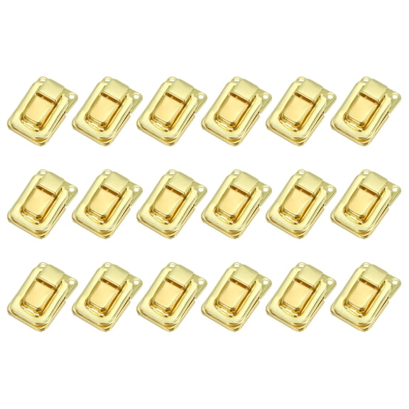 Toggle Catch Lock 1.4" x 0.9", 18 Pack Metal Buckle Hasp Lock Latch Clasp for Jewelry Box Wooden Case, Gold