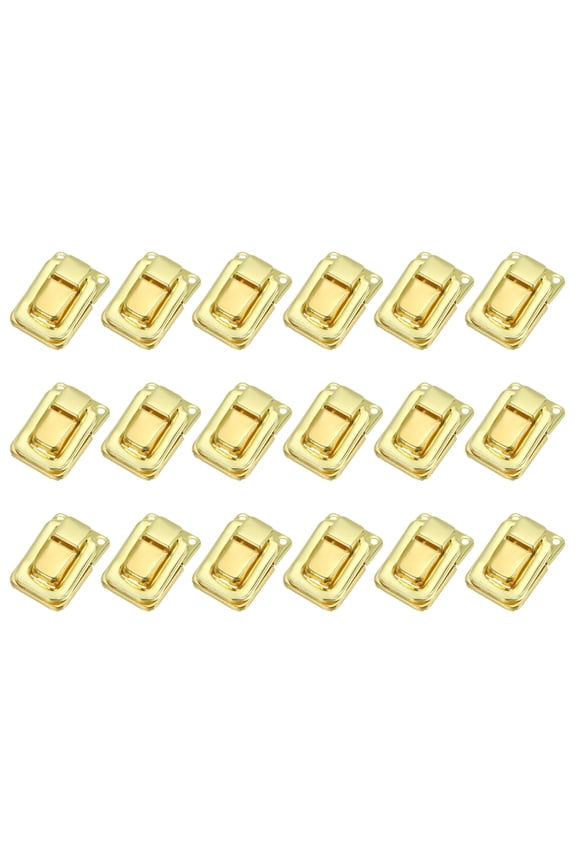 Toggle Catch Lock 1.4" x 0.9", 18 Pack Metal Buckle Hasp Lock Latch Clasp for Jewelry Box Wooden Case, Gold