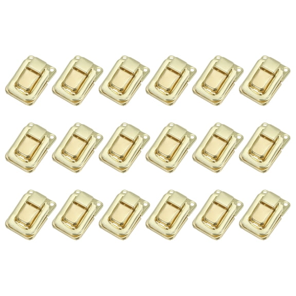 Toggle Catch Lock 1.4" x 0.9", 18 Pack Metal Buckle Hasp Lock Latch Clasp for Jewelry Box Wooden Case, Light Gold