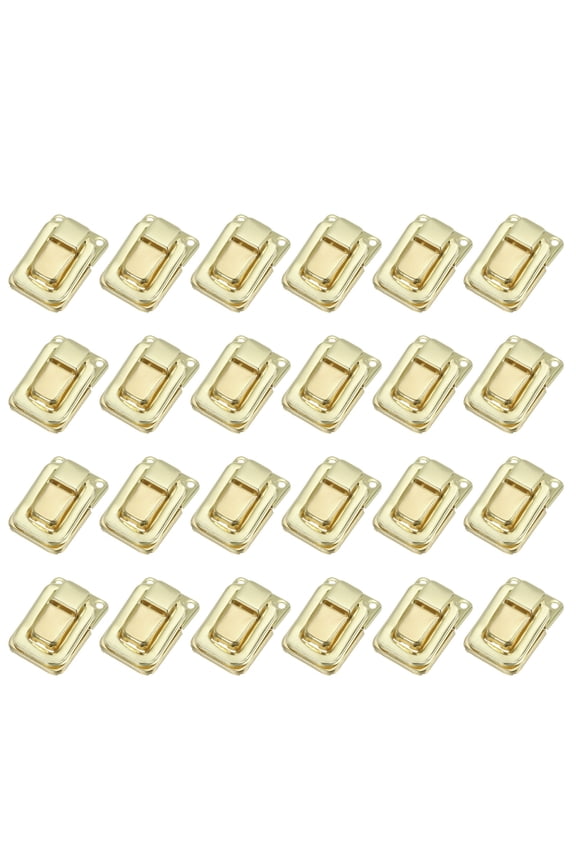 Toggle Catch Lock 1.4" x 0.9", 24 Pack Metal Buckle Hasp Lock Latch Clasp for Jewelry Box Wooden Case, Light Gold