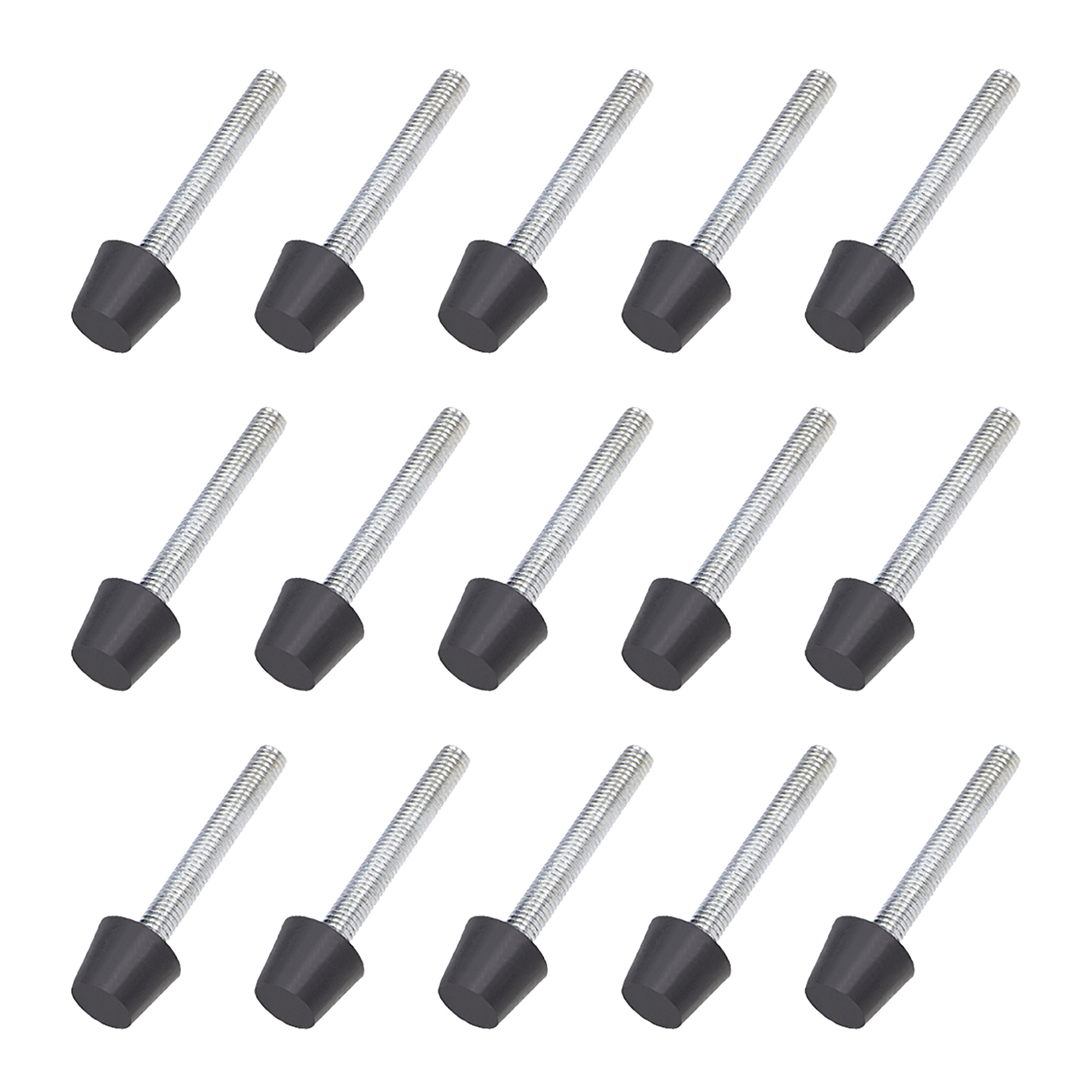 Toggle Clamp Foot Rubber Tip Carbon Steel M5x47mm 15pcs