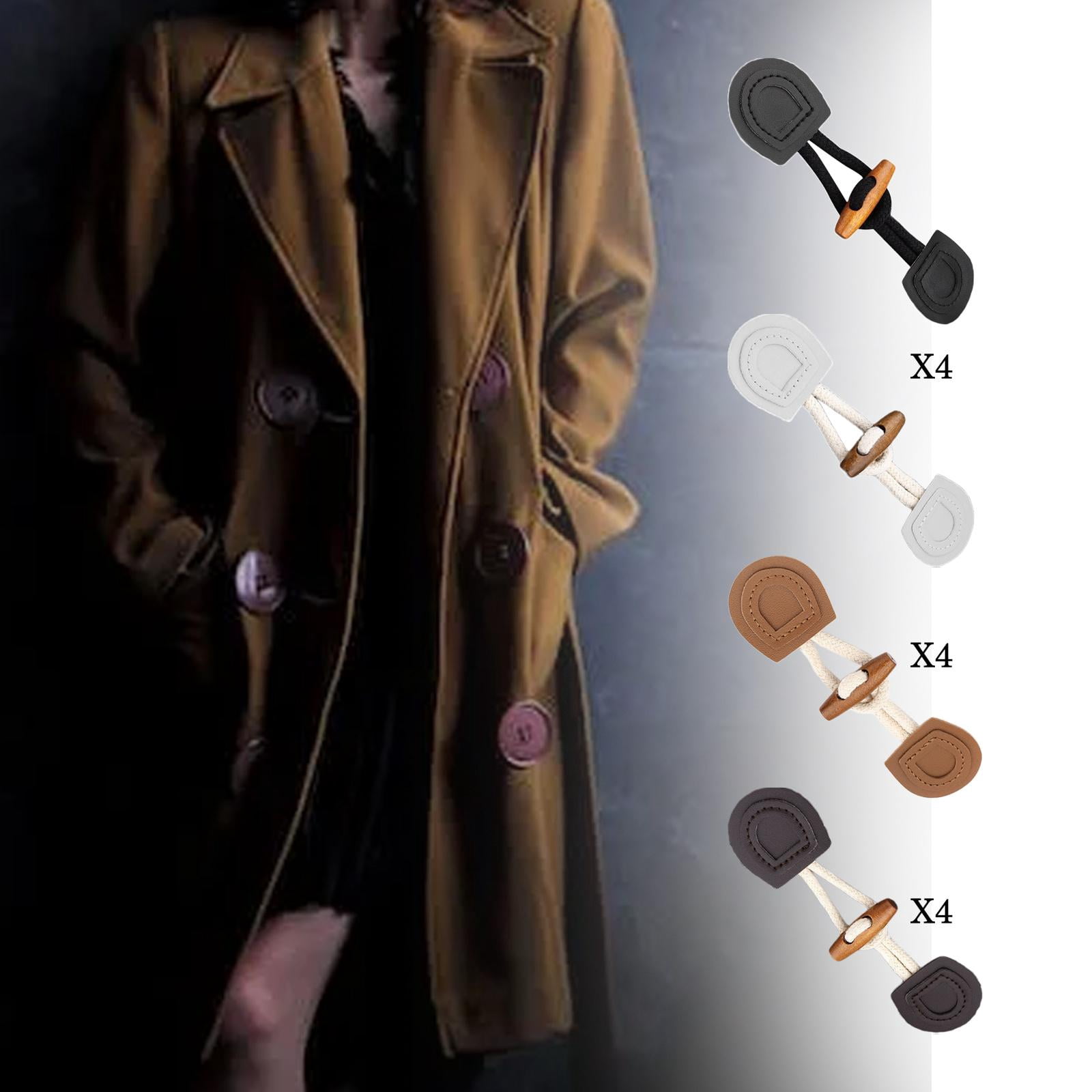 Toggle Closure,pu Leather Toggle Closures Sewing Fasteners,PU Sewing Buckle Coat Fastener Clothes Decoration,Duffle Coat Sewing Crafts Clothing Accessories,Sew on Toggle Closure Button for