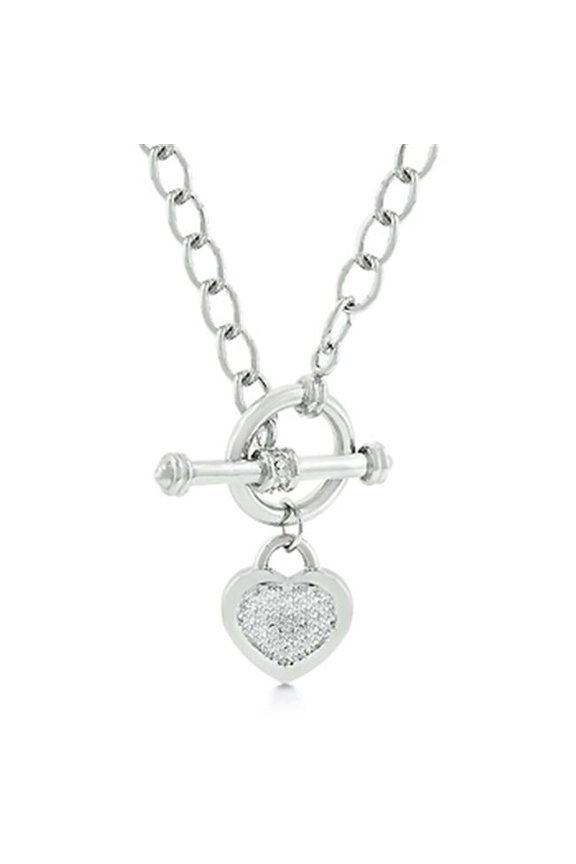 Toggle Pave Heart Necklace