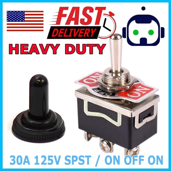 Toggle SWITCH ON/OFF/ON Heavy Duty 20A 125V SPST 3 Terminal Car ...
