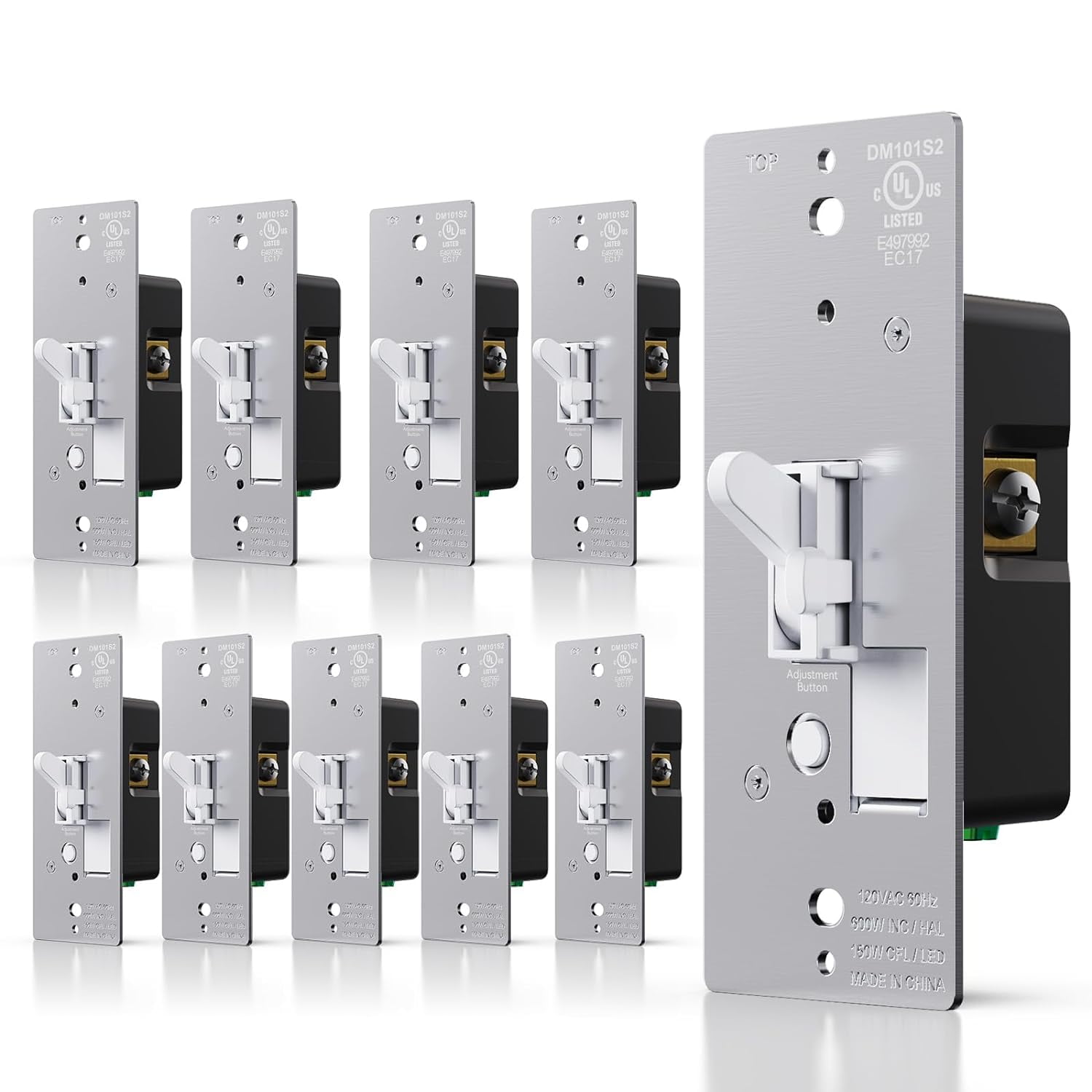 AIDA Digital Toggle Dimmer Switch - No Neutral Wire Needed For LED CFL Incandescent Bulbs