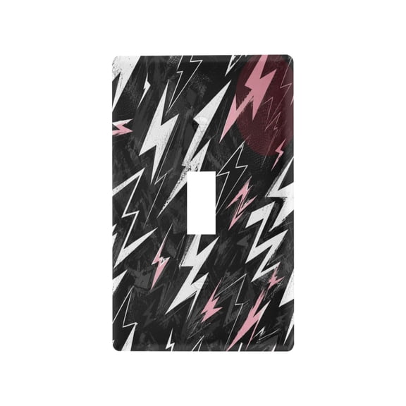 Toggle Switch Plate PC Material Electrical Outlet Covers Wall Plates with Screws Abstract Lightning Symbol
