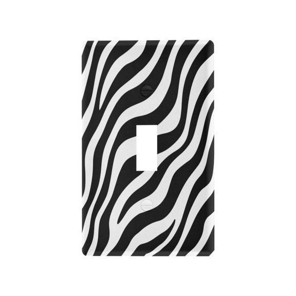 Toggle Switch Plate PC Material Electrical Outlet Covers Wall Plates with Screws Black Zebra Stripes Pattern