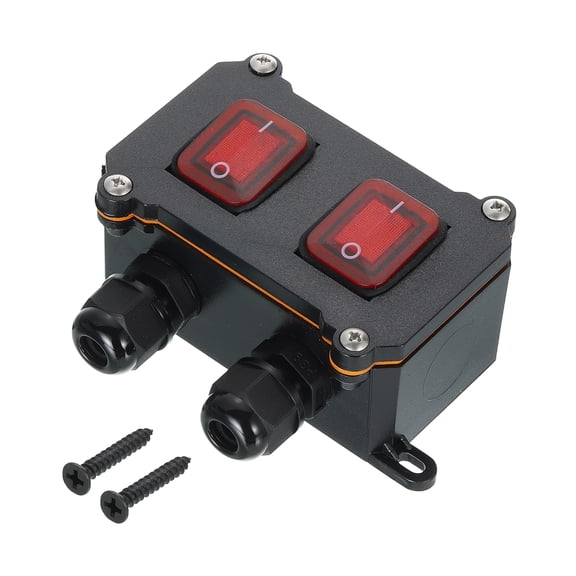 Toggle Switch, Rocker Button Inline Cord Switch DPST ON/OFF IP65 Waterproof