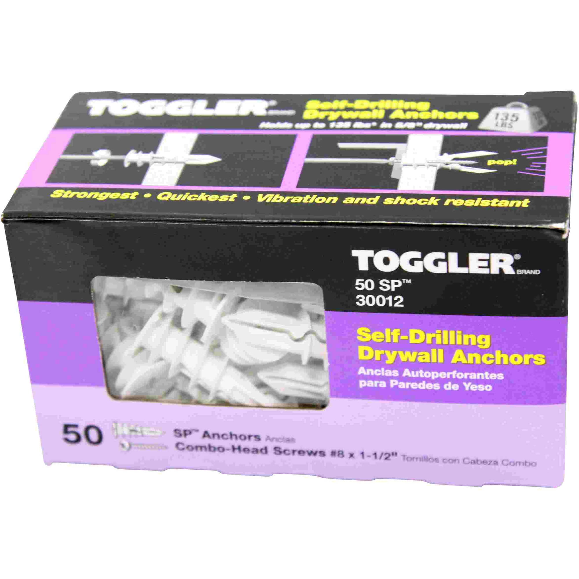 Toggler Snapskru Sp SelfDrilling Drywall Anchors For 3/8" 5/8" Walls