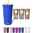 thumbnail image 1 of Togo Buddy 30 oz Stainless Steel Vacuum Insulated Tumbler To Go Coffee Cup – Iced Coffee Cups, Iced Coffee Sleeve, Travel Mug, Thermal Cup for Hot & Cold Drinks, Dunkin Cup (Royal Blue), 1 of 3