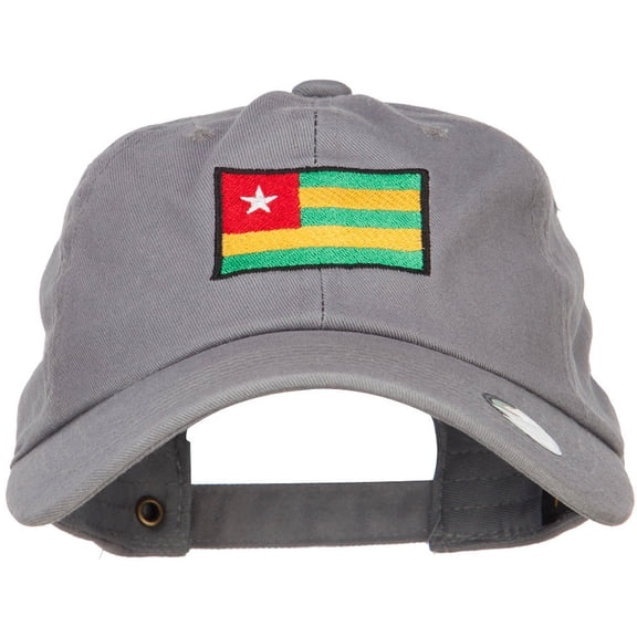 Togo Flag Embroidered Washed Cap - Grey OSFM