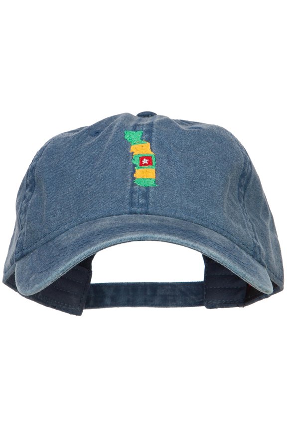 Togo Map Flag Embroidered Washed Cap - Navy OSFM