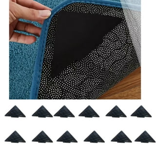  HALLEAST Rug Grippers for Hardwood Floors, Carpet Gripper for  Area Rugs Double Sided Anti Curling Non-Slip Washable and Reusable Pads for  Tile Floors, Carpets, Floor Mats, Wall, Black 8 pcs 
