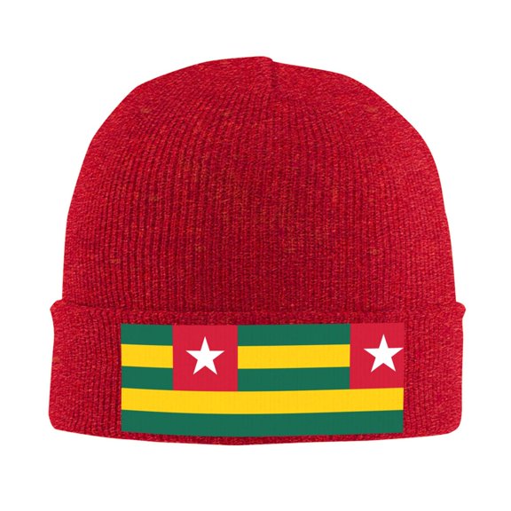 Togolese-Flag Beanie Hat Knit Hat Skull Cap for Men Women Winter Hat Red