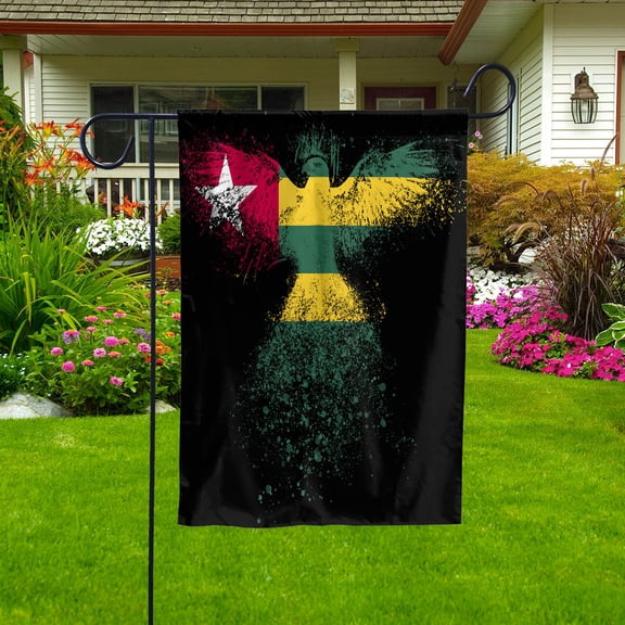 Togolese Flag With Eagle Painting - Proud Togo Garden Flag (11.5x17.5) Double-Sided Decorative Polyester Indoor/Outdoor Flag