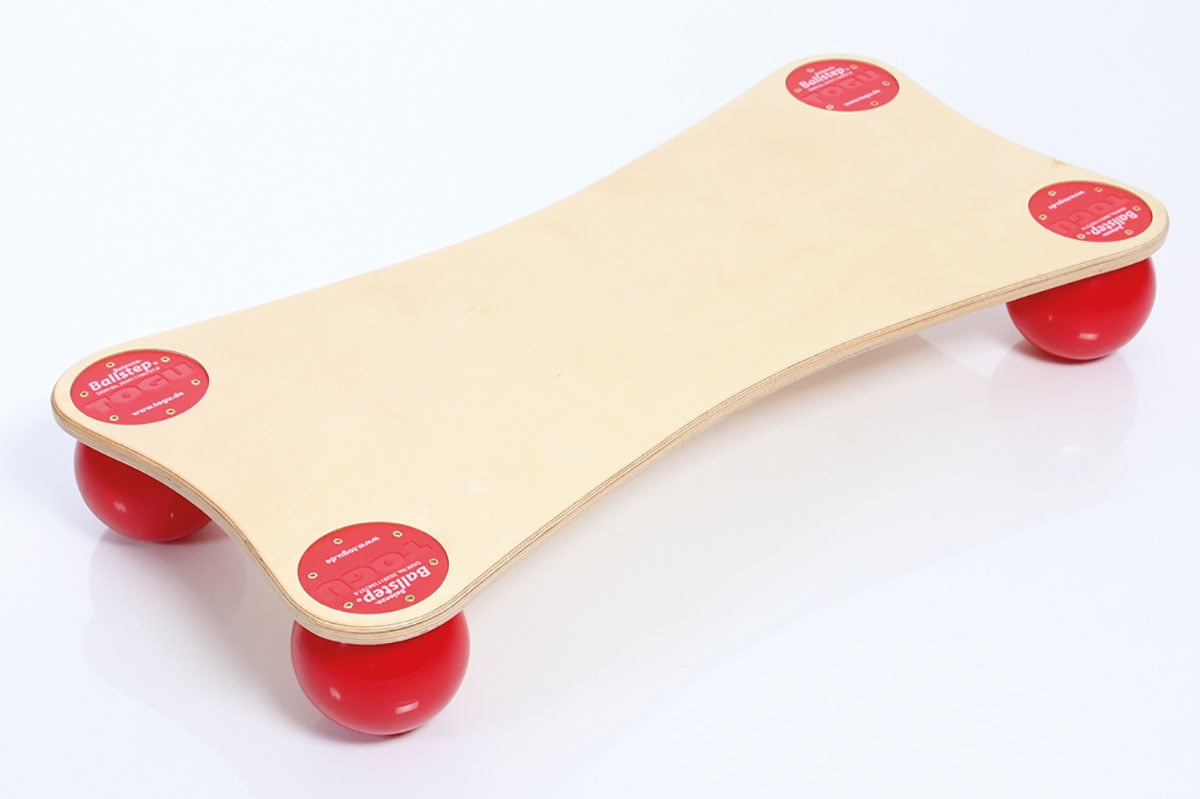 Togu Balanza Ballstep, 35" x 17" x 6", birch wood w/red balls