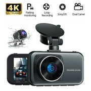 Toguard 4K Dash Cam Front and Rear 3 inch Dual Dash Camera, with 1080P Waterproof Car Camera, Loop Recording, G-Sensor, Night vision, Parking Monitor, WDR