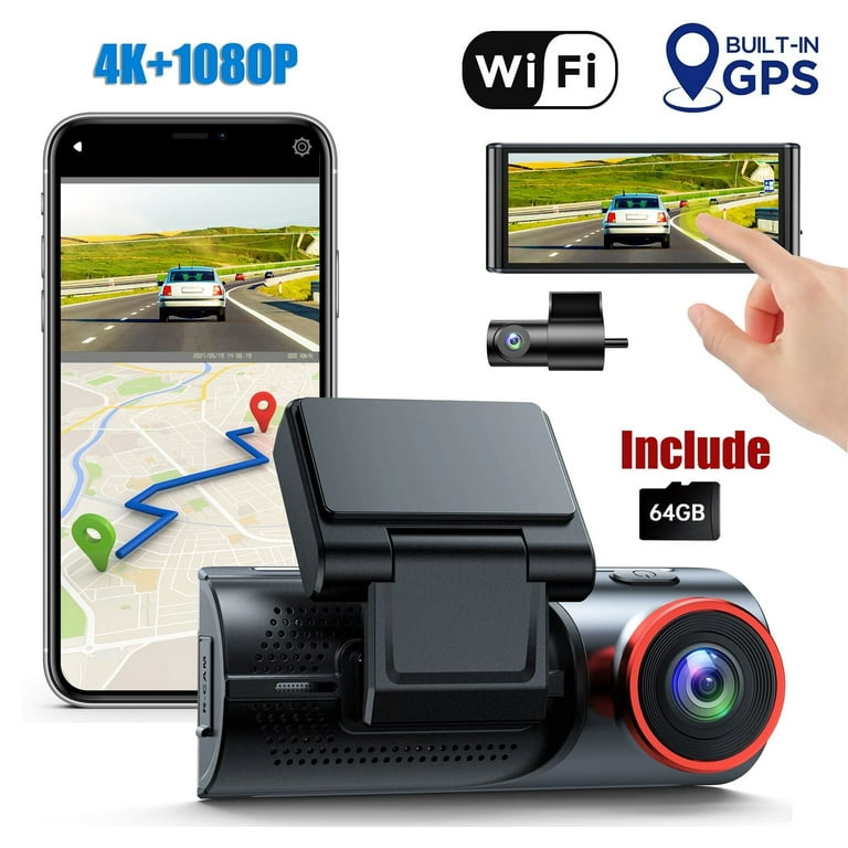 TOGUARD 3CH 4K DUAL Dash Cam WIFI GPS Three Way Triple 1080P Car Camera DVR  Taxi