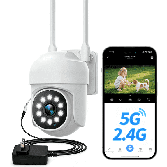 Toguard BC1037 Wired Security Camera 1080P 2.4G&5G Wifi PTZ Dome Surveillance Camera