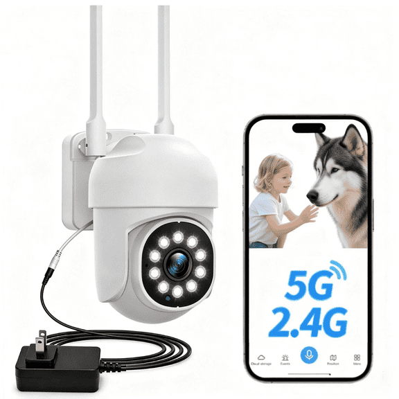 Toguard Wired Security Camera 1080P 2.4G&5G Wifi PTZ Surveillance Camera