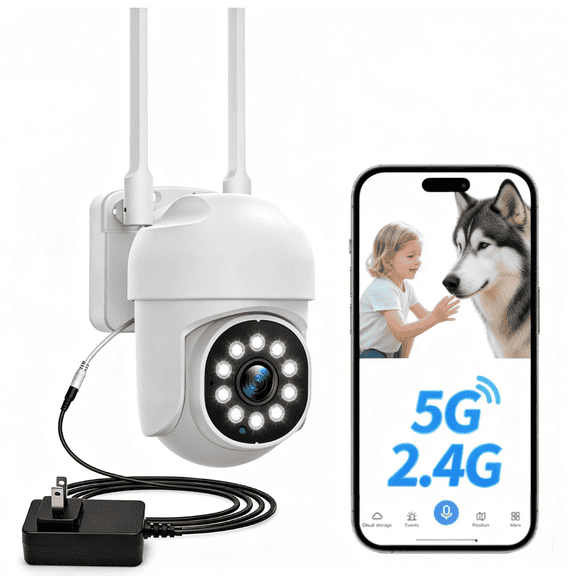 Toguard Wired Security Camera 1080P 2.4G&5G Wifi PTZ Surveillance Camera