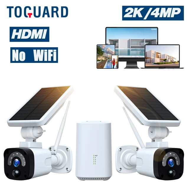 Toguard SC04A Solar Wireless Security Camera System Outdoor Battery WiFi Bullet Surveillance Camera Wireless Connector