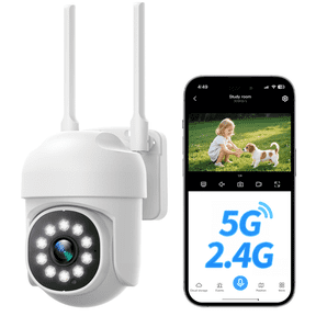 Toguard BC1037 Wired Security Camera 1080P 2.4G&5G Wifi PTZ with Night Vision, 2-Way Audio Motion Tracking, Cloud & SD Card Storage,IP66 Waterproof