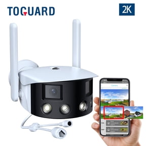 Toguard SC10 2K Wired Security Camera Outdoor, 180° Ultra-Wide View Dual Lens Bullet Surveillance Camera