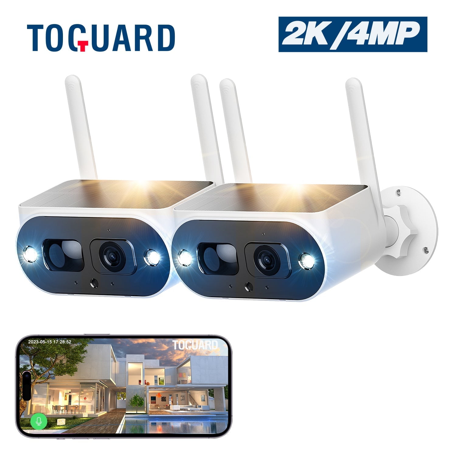 4MP WiFi Security Camera Wireless Solar/Battery Powered - Outdoor Indoor Use 8 thumbnail image
