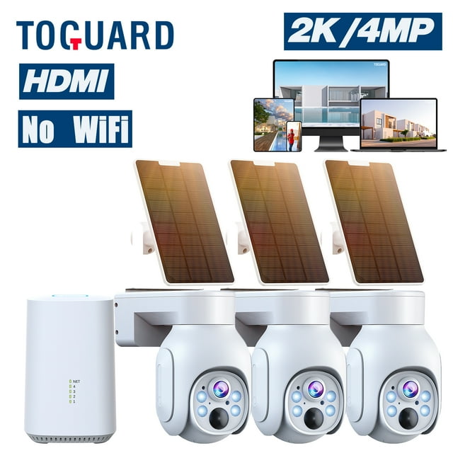 Toguard SC19A Solar Wireless Security Camera System Outdoor Battery WiFi Dome Surveillance Camera Wireless Connector